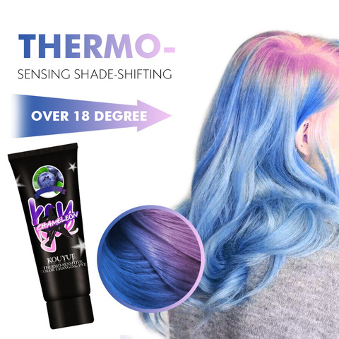 Magical Thermochromic Hair Color Dye Cream Grey Purple Green Blue Hair Color Dye Cream Semi Permanent Paint Hair Styling Tools ► Photo 1/6