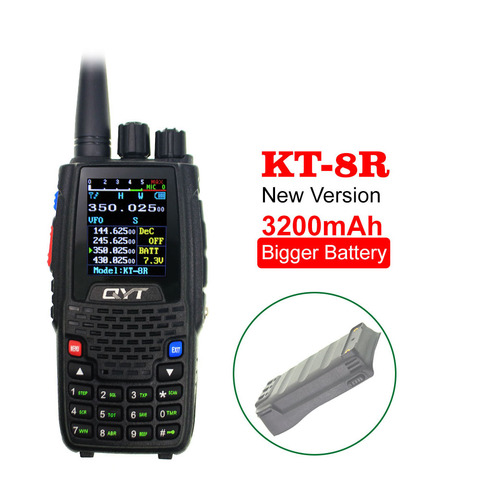 QYT Quad Band handheld KT-8R 4band 3200mAh Bigger Battery outdoor intercom UV Two-Way Radio KT8R Color display 5W transceiver ► Photo 1/6