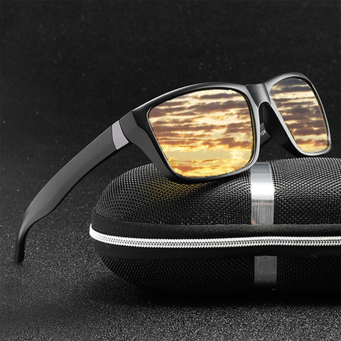YAMEIZE Men's Sunglasses Night Vision Goggles Anti-Glare Polarized Car Driving Sun Glasses Yellow Lens UV400 ► Photo 1/6