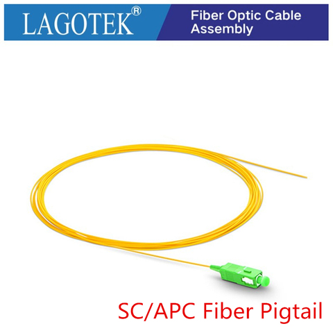 24/50/100/200/PCS SC/APC fiber Pigtail Simplex 9/125  Single Mode Fiber Optic Pigtail 0.9mm LSZH Yellow ► Photo 1/6