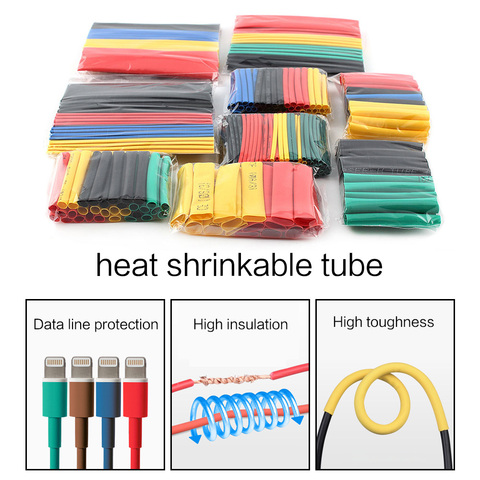 164pcs/Set Heat Shrink Tubing Wrap Wire Cable Sleeve Insulation termoretractil Polyolefin Heat shrink tube 1 2 3 4 6 8 10 14mm ► Photo 1/6