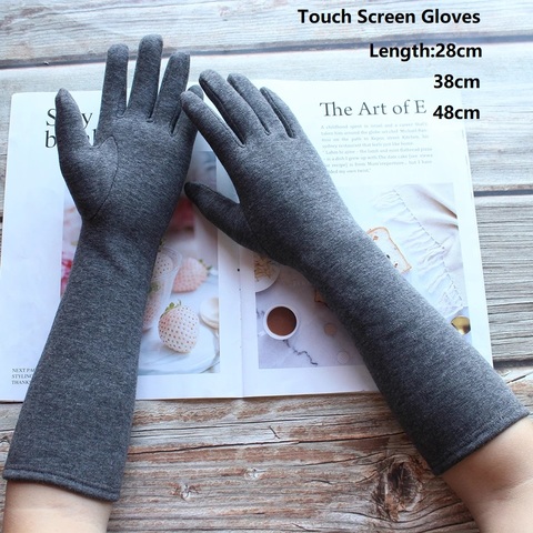 Long Touch Screen Winter Gloves 28/38/48cm Autumn Winter Ladies Cotton Knitting Long Sleeve Women Full Finger Warm Gloves ► Photo 1/6