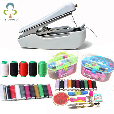 1Set Portable Mini Manual Sewing Machine &sewing threadSimple Operation Sewing Tools Cloth Fabric Handy Needlework Tool ZXH ► Photo 1/5