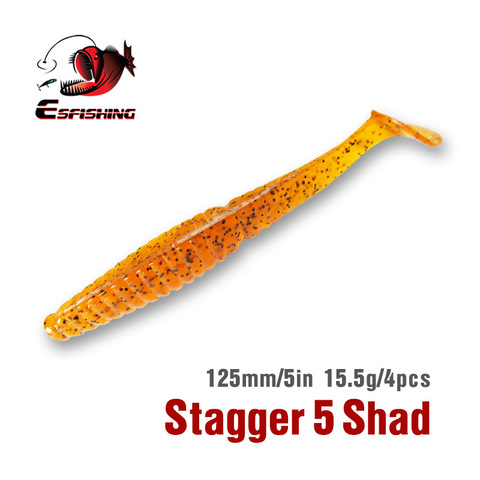 KESFISHING Fishing Lure Soft Tail Stagger 125mm 4pcs 15.5g Worm Swimbait Spinner Carp Trout Perch ► Photo 1/5