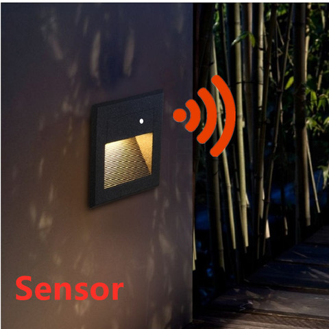 Waterproof Outdoor Sensor Led Stair Step Light 15Leds PIR Motion Sensor Recessed Wall Corner Light LED Footlight Night light ► Photo 1/6