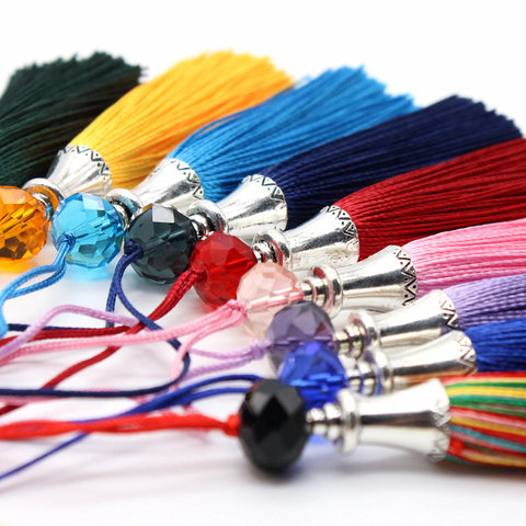 5Pcs/Pack beautiful Crystal tassel 80mm jewelry decoration accessories clothing diy pendant fan pendant small hanging ear tassel ► Photo 1/6