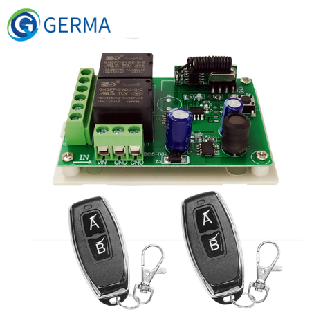 GERMA DC 5-30V 2CH Switch With Remote Control Relay Module Universal 24V 2 delay 433MHz Remote control Switch Relay Receiver ► Photo 1/6