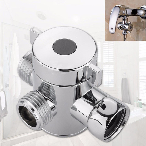 Chrome 3 Way Tee Connector Shower Head Diverter Valve 1/2 Three Function Switch Adapter Valve Adjustable Shower Arm Mounted 1024 ► Photo 1/6