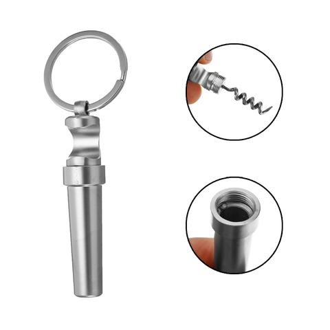 Multifunctional Zinc Alloy 3 In 1 Bottle Opener Keychain Outdoor Portable Mini Wine Beer Can Opener Wood Corkscrew Kitchen Tools ► Photo 1/6