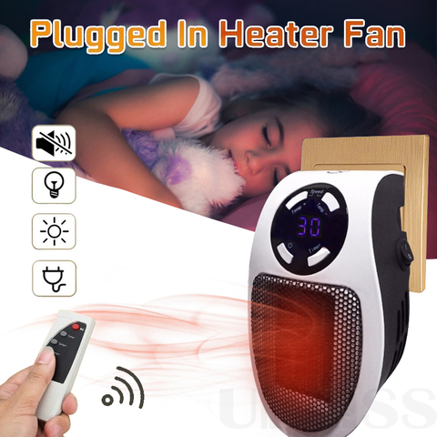 Portable Electric Heater 500W Safe Quiet Ceramic Fan Heater Plug In Air Warmer Wall-mounted Led Heater 220V Stove Radiator Warm ► Photo 1/6