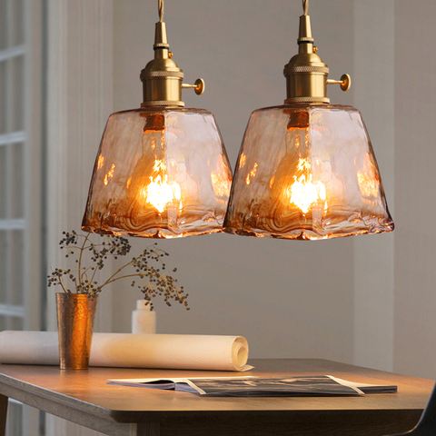 Nordic Modern Brass Glass Pendant lights Kitchen Restaurant Bar living room bedroom hanging Pendant lamp ► Photo 1/6