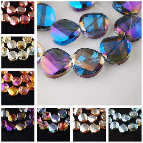 Twist Coin Shape Faceted Crystal Glass 12mm 14mm 18mm Loose Crafts Beads for Jewelry Making DIY ► Photo 1/5