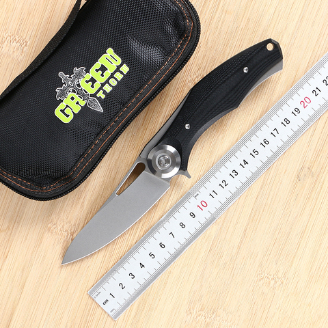 GREEN THORN Dark ball bearing tactical folding knife D2 blade titanium+G10 handle camp hunting outdoor survival knives EDC tools ► Photo 1/1