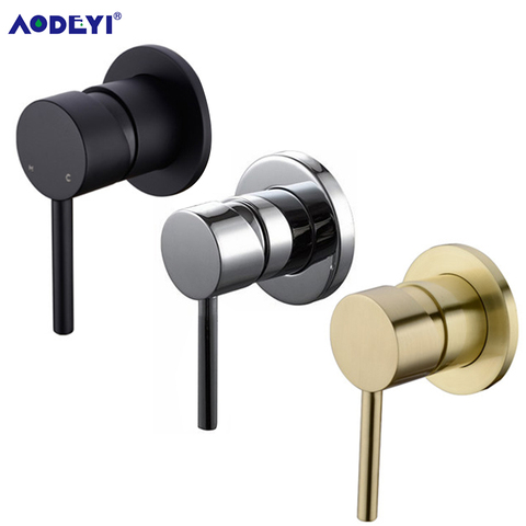 Brass Shower Valve Shower Faucet Diverter Control Valve Wall Mounted Mixer Valve for Spout Shower Head Matte Black & Chrome ► Photo 1/6