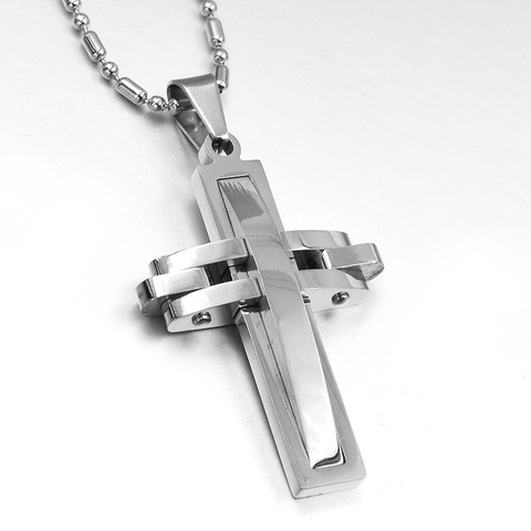 GOKADIMA bijoux,Fashion Metal 316l stainless steel Cross Pendant Necklace for men women Jewelry 2022 Wholesale WP313 ► Photo 1/6