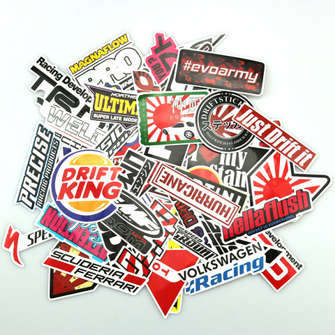 50/Cool JDM Waterproof Stickers For Car Racing, Motorcycle, Bike