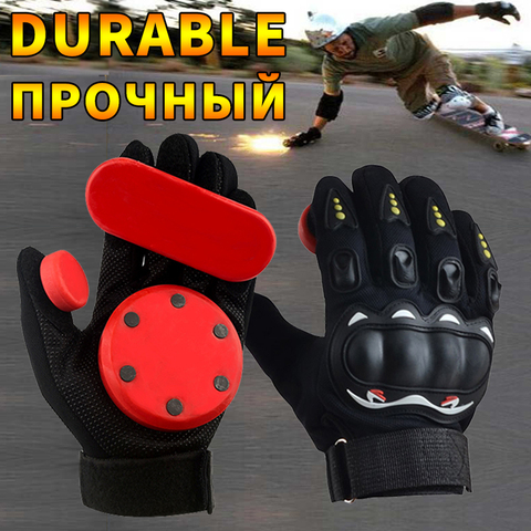 KUFUN Slide Gloves Fire Stone Flint Spark Longboard Skateboard Gloves Downhill Rush Protective Gear Slider Inline Roller Skate ► Photo 1/6