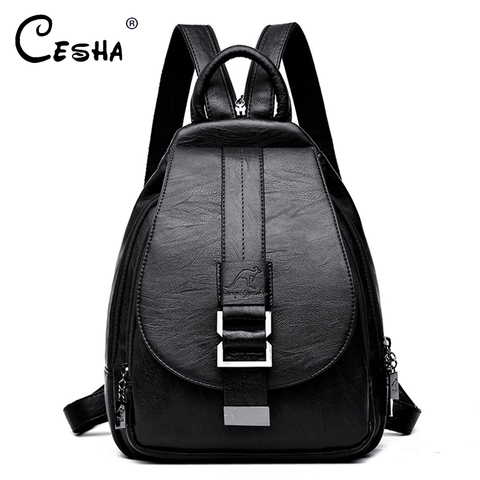 Fashion Soft Leather Women Backpack High Quality Durable Female Travel Backpack Zippered Shoulder Strap Design Women's Backpack ► Photo 1/6