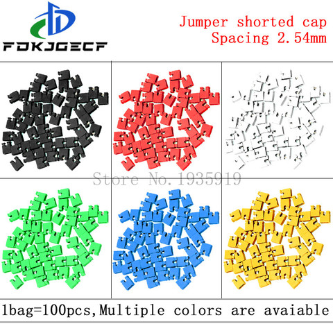 100PCS Colorful Standard Pitch jumper shorted cap & Headers & Wire Housings 2.54MM Black yellow white green red blue ► Photo 1/2