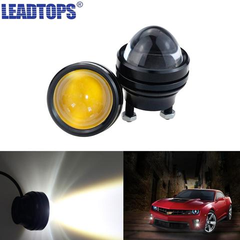 LEADTOPS 2X Car Led Lens Fog Light Eye Refit Fish Fog Lamp Hawk Eagle Eye + Daytime Running Lights 12v Automobile  BJ ► Photo 1/6