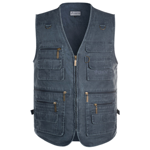 Plus Size 6XL 7XL Denim Vest Men's Jacket Sleeveless Cotton Casual Waistcoat Men's Jean Coat Slim Fit Male Jacket Cowboy Pockets ► Photo 1/6