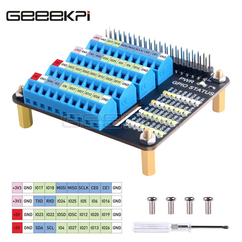 GeeekPi Raspberry Pi Gpio Expansion Extension Board Screw Terminal Hat For Raspberry Pi 2B/3B/3B+/4B/Zero/Zero W ► Photo 1/6