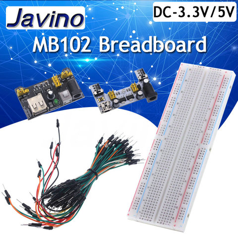3.3V/5V MB102 Breadboard power module+MB-102 830 points Solderless Prototype Bread board kit +65 Flexible jumper wires DIY KIT ► Photo 1/6