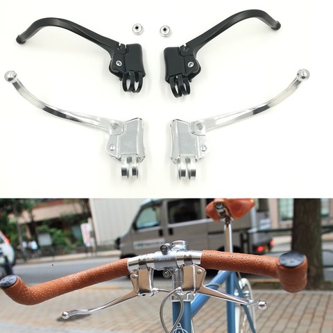 1 PAIR Bicycle Brake DC139 City Road Bicycle Bend Handlebar Brake Lever Retro Bike V Brake Handle Accessories Wholesale ► Photo 1/6