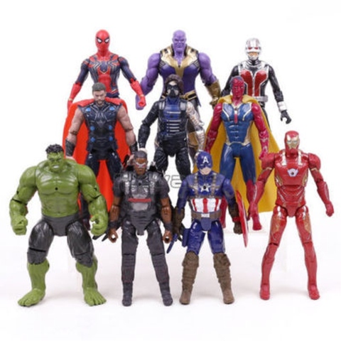 Christmas gift Marvel Avengers 3 Black Panther Action Figures Toys Set Hulk Captain America Spiderman Thanos Iron Man Hulkbuster ► Photo 1/6