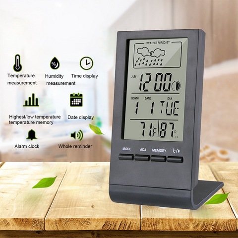 Thermometer Hygrometer Gauge Indicator Indoor/Outdoor Weather Station Automatic Electronic Temperature Humidity Monitor Clock ► Photo 1/6