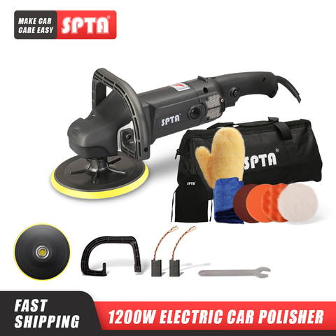 SPTA 7inch Rotary Polisher 110V/ 220V Electric Buffing Polishing Machine with Sponge Pads Adjustable Speed Car Beauty Tool ► Photo 1/6