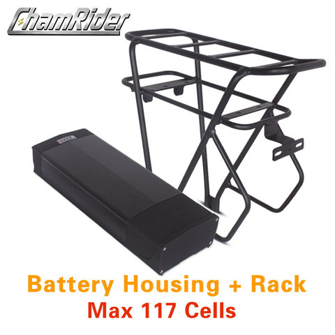 48V ebike battery case 36V 52V 60V 72V Electric bike battery box 5V USB Double Layer luggage rack 10S10P 13S9P 14S8P 16S7P 20S5P ► Photo 1/6