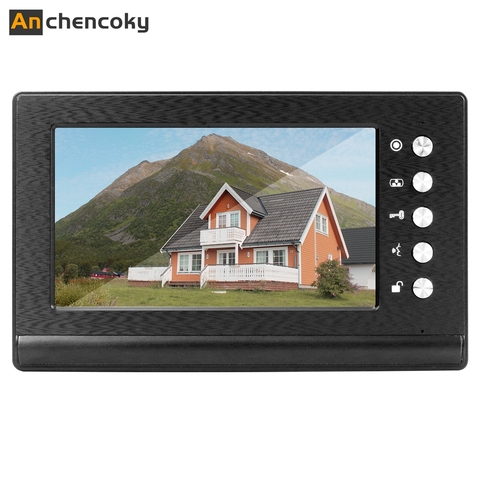 Anchencoky Video Door Phone 7 inch Video Doorbell Monitor  support IR Night Vision for Video Intercom System ► Photo 1/6