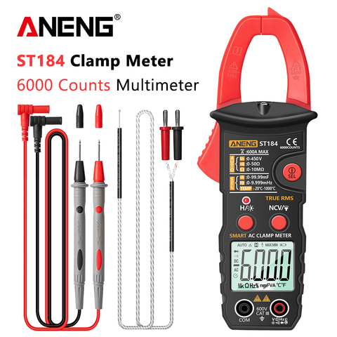 ANENG ST184 Digital Multimeter Clamp Meter True RMS 6000 Counts Professional Measuring Testers AC/DC Voltage AC Current Ohm ► Photo 1/6
