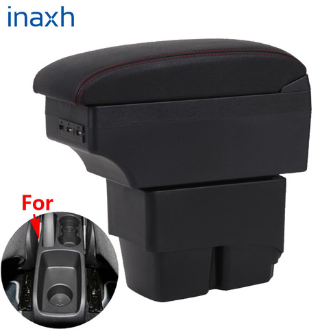 For Ford Fiesta Armrest box Interior Parts special Retrofit parts Car Armrest box Center Storage box with USB LED  light ► Photo 1/6