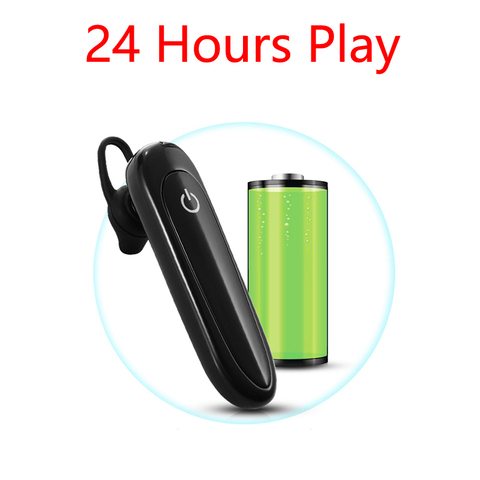 24 Hours Play Business Bluetooth Headset Car Bluetooth Earpiece Hands Free with mic ear-hook Wireless Earphone for iPhone xiaomi ► Photo 1/6