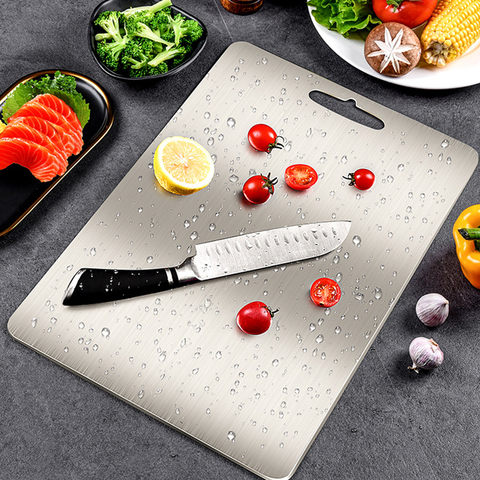 YOMDID Stainless Steel Chopping Block Easy Clean Cutting Board Fruit Vegetable Meat Chopping Board Practical Kitchen Tool ► Photo 1/6