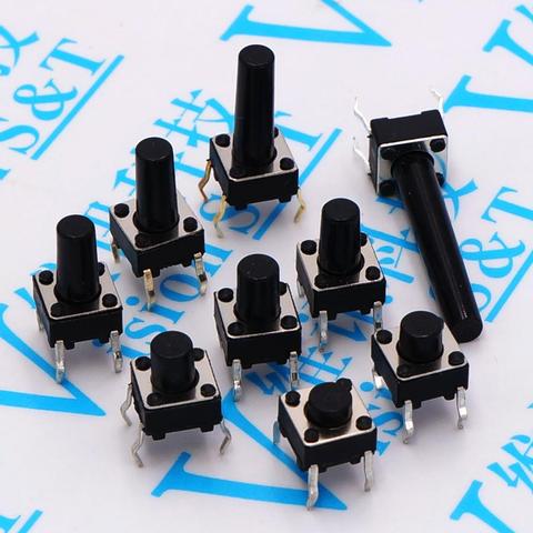 50pcs 6x6x4.3/5/6/7/8/9/10/11/12/13/14/22MM Tact Switch Push Button 4PIN Micro Switch For Induction Cooker/Circuit Board Button ► Photo 1/1