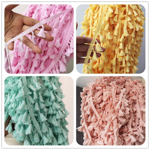 Polyester cotton Fringe  5/10yards 4.0cm  Lace  Tassel Trimming colorful Ribbon Garment Sewing Accessory Curtain Decorative ► Photo 1/6