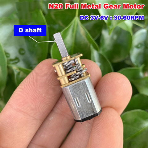 DC 3V 5V 6V 30RPM-60RPM Slow Speed Micro Mini N20 Gear Motor Full Metal Gearbox D shaft DIY Robot Smart Car Lock ► Photo 1/6