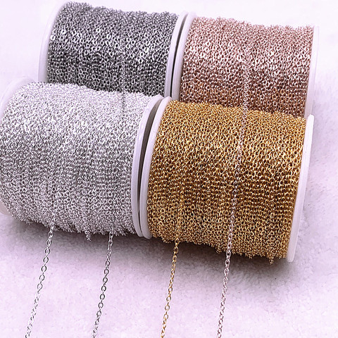 5yards Golded/silvered/Bronze Plated Necklace Chain for Jewelry Making Findings DIY Necklace Chains Materials Handmade ► Photo 1/5