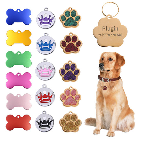 Personalized Laser Engraving Metal Pet Name Tag Anti-lost Customized Dog Cat ID Collar Puppy Nameplate Tag Pendant Supplies ► Photo 1/6