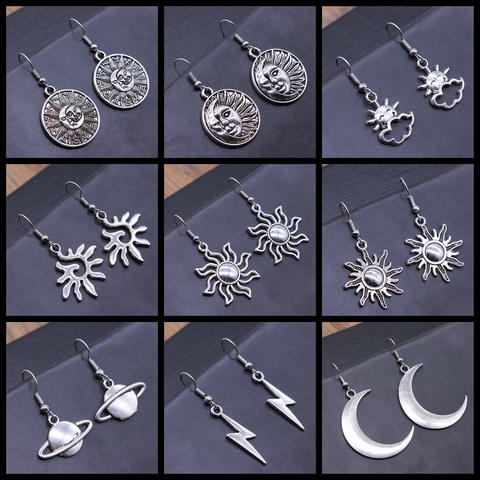 Vintage Totem Earring Sun & Moon Dangle Earrings Geometric Women Dangle Earrings Star Moon Female Korean Jewelry ► Photo 1/1