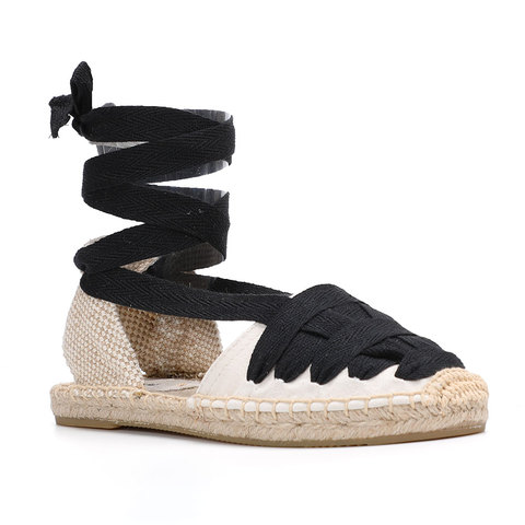 2022 Time-limited New Arrival Hemp T-strap Flat With Open Rubber Sapato Feminino Sandals Sandals Womens Espadrilles Flat Shoes ► Photo 1/6