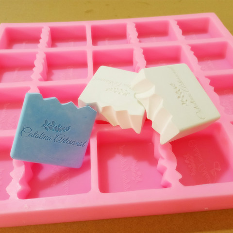 Customize Soap Molds with Personalized Brand Logo Name 20Cavity Soap Mold Custom Soap Mould Fancy Square Shape ResinCrafts Molds ► Photo 1/4