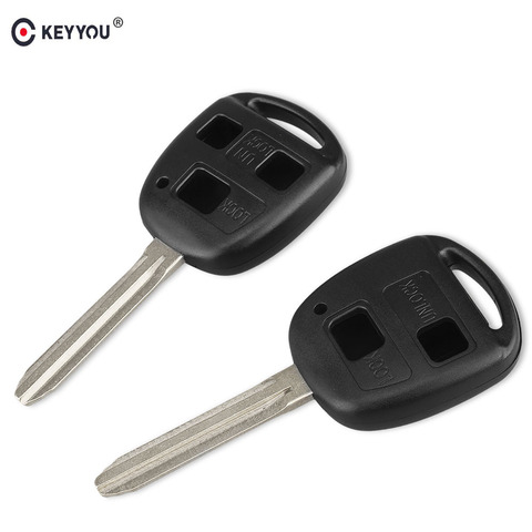 KEYYOU 2 Btutons Remote Car Key Fob Case For Toyota Yaris Prado Tarago Camry Corolla Toy43 Blade Dropship ► Photo 1/6