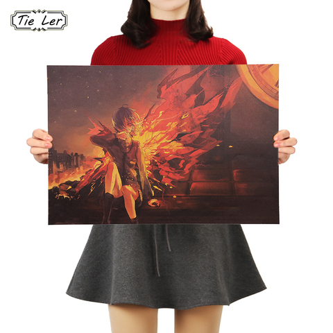 TIE LER New Classic Anime Cartoon Poster Retro Kraft Paper Poster Nostalgic Art Wall Decoration Painting Wall Sticker 50.5X35CM ► Photo 1/6