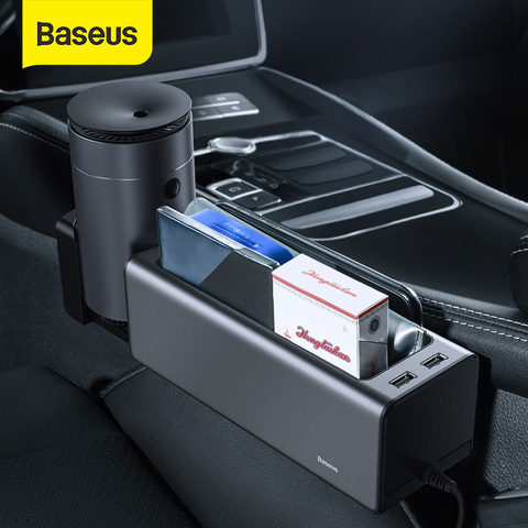 Baseus Car Seat Organizer Auto Storage Box Seat Gap Storage Box With Dual USB Ports For Card Cup Pocket Holder Car Accessories ► Photo 1/6