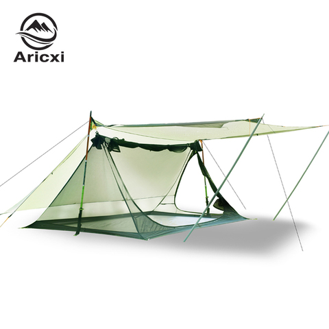 Aricxi  multifunctional pro Tent Oudoor 2 Person Ultralight Camping Tent 3 Season Professional 20D Silnylon Rodless Tent ► Photo 1/5