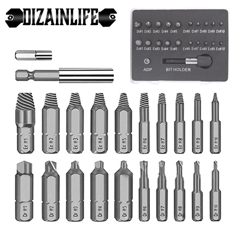 22PCS/Set Screwdriver Extractor Remover Disassemble Screws Bolt Stud Slip Teeth Damaged Demolish Stripped Broken Remover Tools ► Photo 1/6